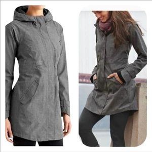 Athleta Rainfall Hooded Jacket Gray Black - Raincoat
